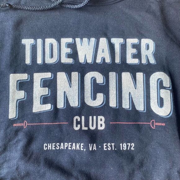 Tidewater Fencing Club Hoodie Navy Large - Picture 2 of 3